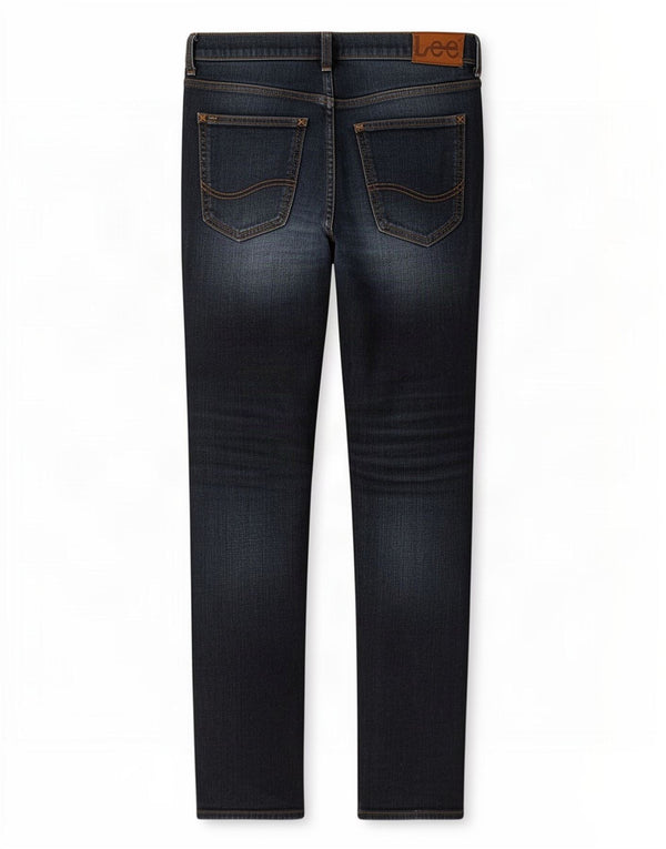 Lee Womens Luke Slim Jeans W32 L32 Azul Marinho Algodão