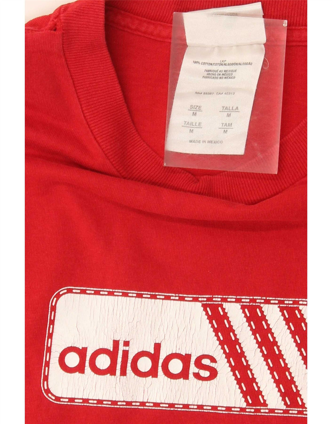 Adidas Mens Graphic T-Shirt Top Médio Algodão Vermelho