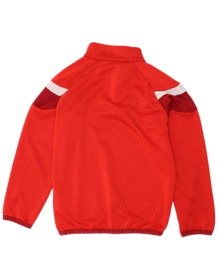 Puma Meninos Zip Neck Pullover Treino Top 7-8 Anos Vermelho Colorblock
