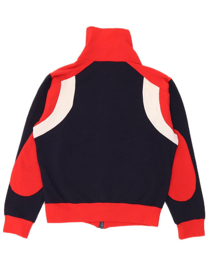 Jaqueta superior de agasalho masculino vintage 2XS azul marinho Colourblock poliamida