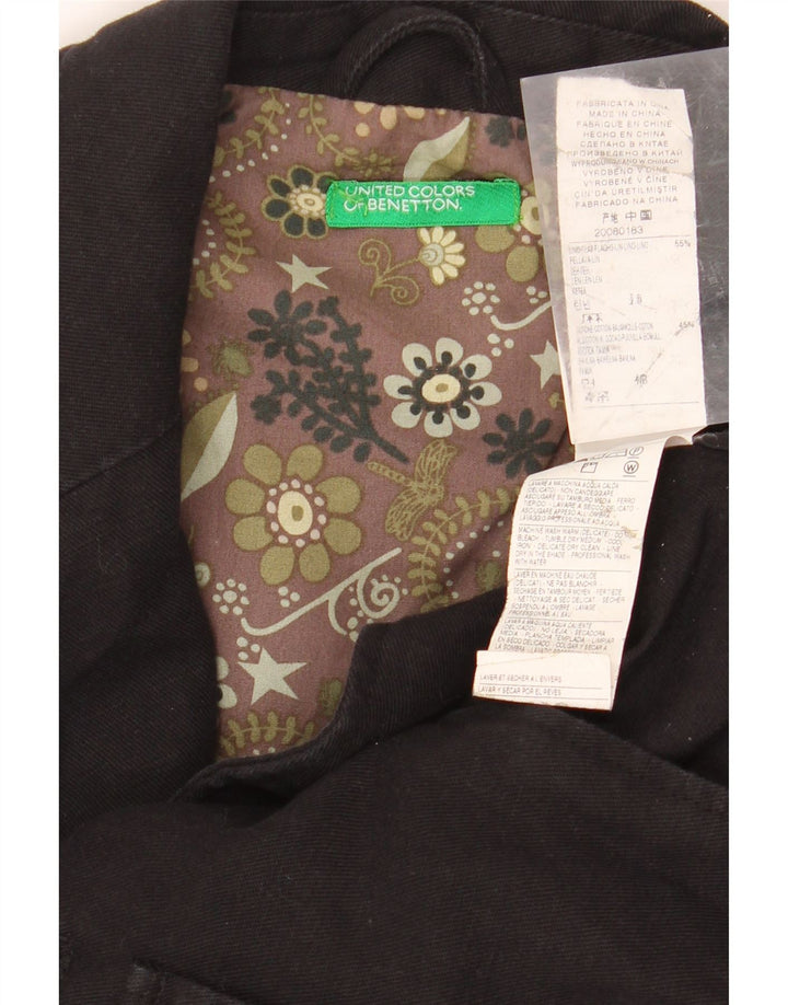 Jaqueta blazer masculina de 3 botões BENETTON IT 48 linho preto médio