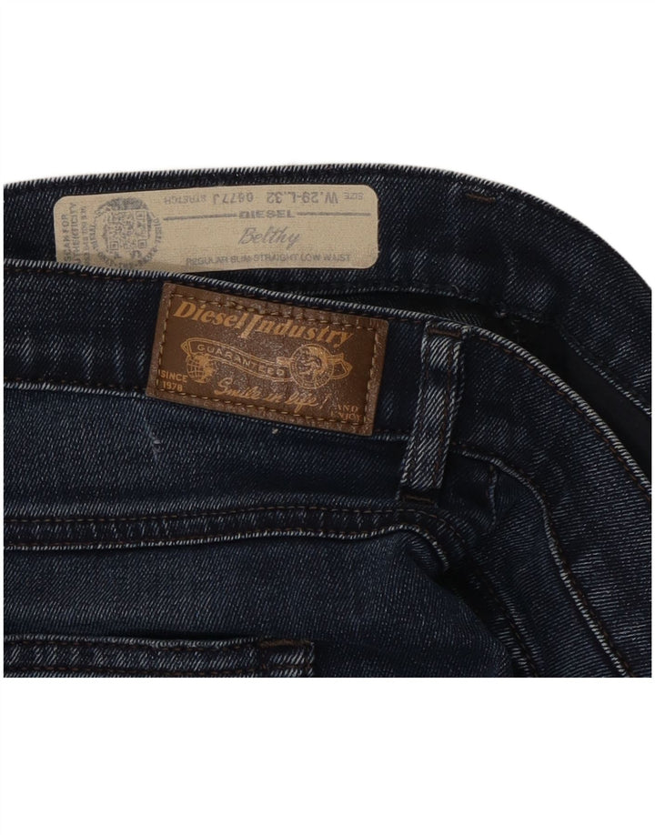 Diesel Womens Belthy Regular Slim Straight Jeans W29 L30 Azul Marinho Algodão