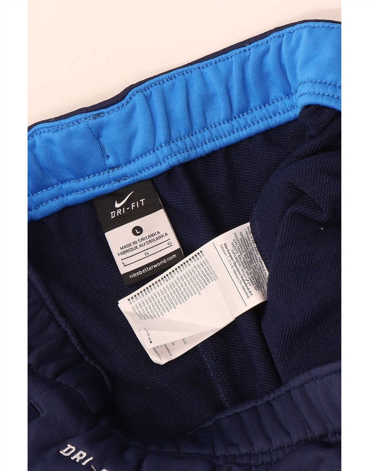 Calça de treino masculina Nike Dri Fit grande poliéster azul marinho