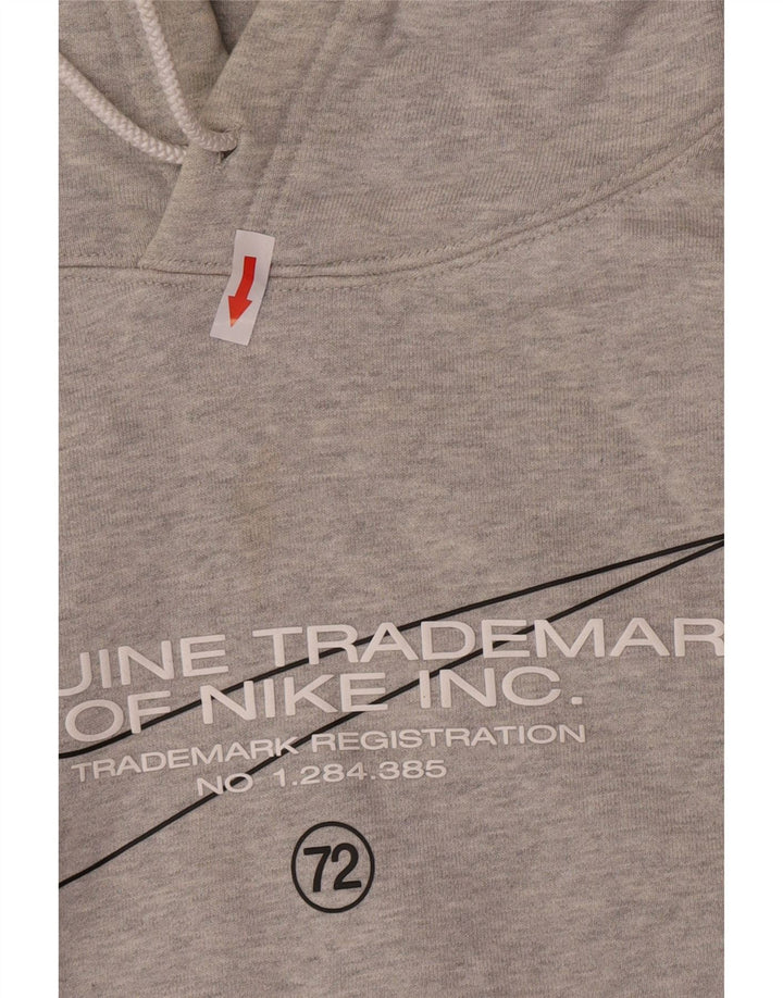 Jumper com capuz gráfico masculino Nike pequeno algodão cinza