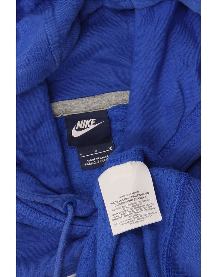 Jumper com capuz gráfico masculino Nike pequeno azul algodão