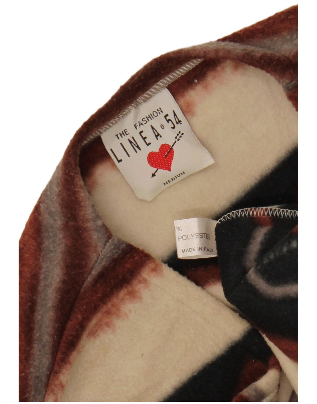 Colete feminino VINTAGE de lã Duffle UK 14 médio listrado multicolorido