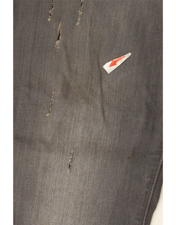 G-Star Mens Revend Jeans Super Slim Distressed W32 L32 Algodão Cinza