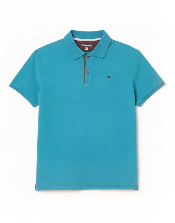 Camisa polo masculina Champion Easy Fit grande algodão azul