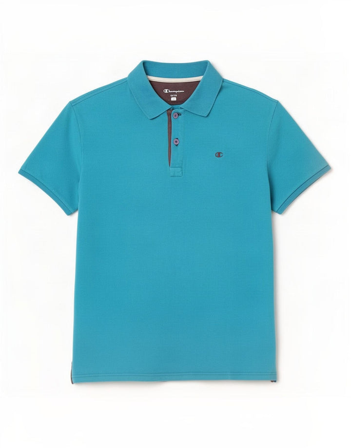 Camisa polo masculina Champion Easy Fit grande algodão azul