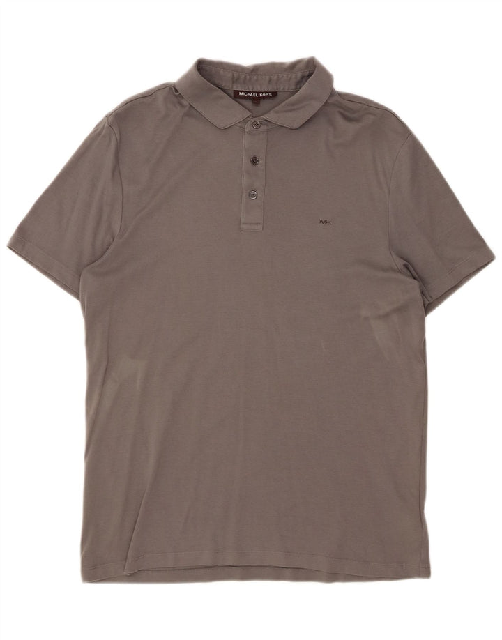 Camisa polo masculina MICHAEL KORS grande algodão cinza