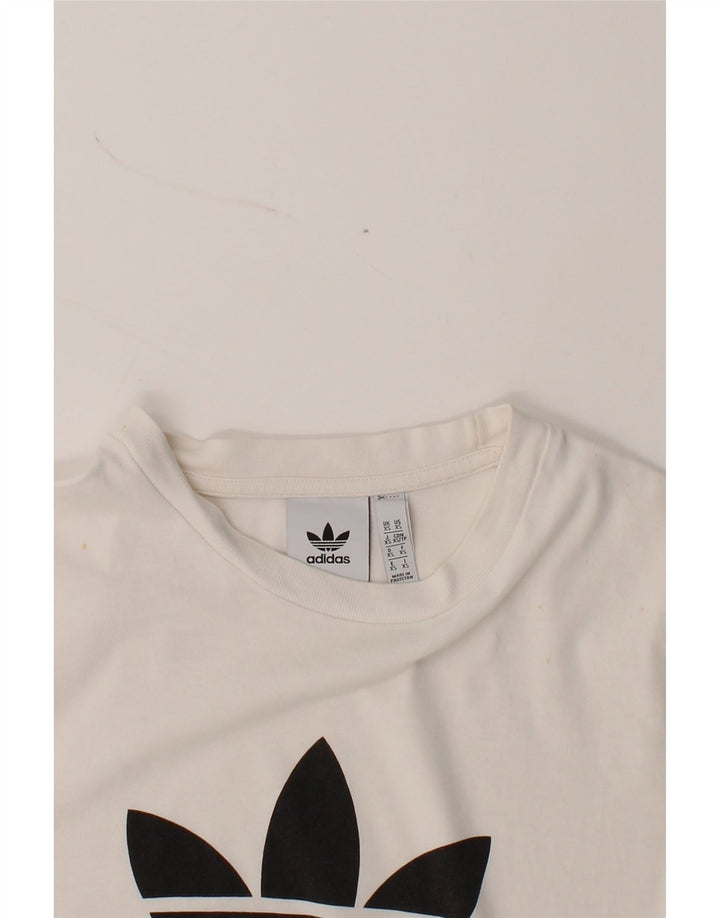 ADIDAS Mens Graphic T-Shirt Top XS White Cotton Vintage Adidas and Second-Hand Adidas from Messina Hembry 