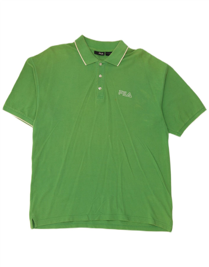 Camisa polo masculina FILA XL algodão verde