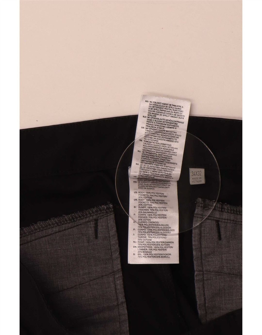 Adidas Mens Slim Chino Calças W34 L32 Poliéster Preto
