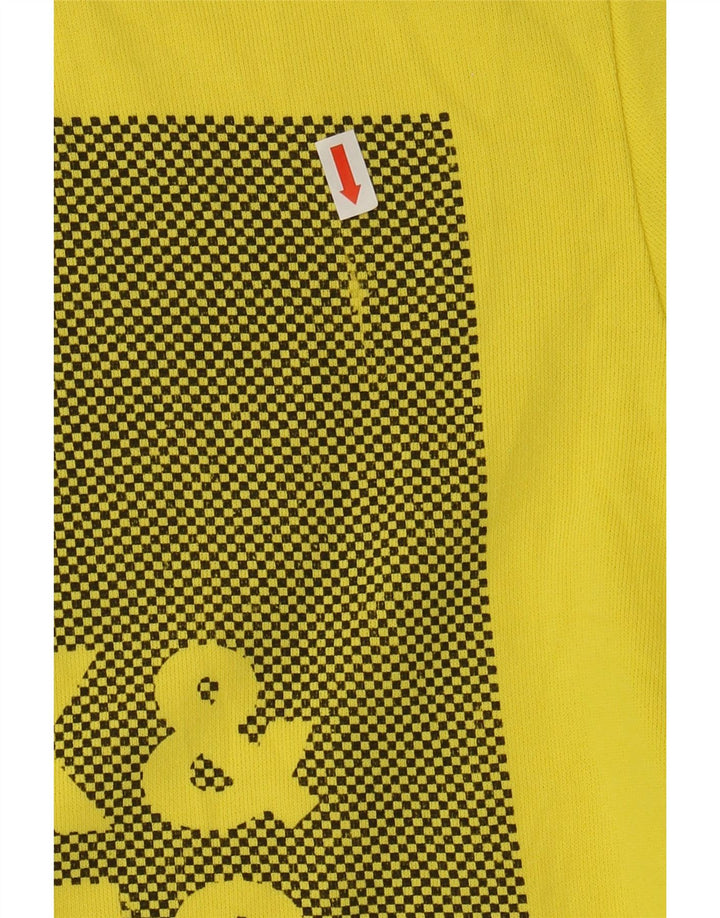 JACK & JONES Mens Graphic Hoodie Jumper Large Yellow Cotton Vintage Jack & Jones and Second-Hand Jack & Jones from Messina Hembry 