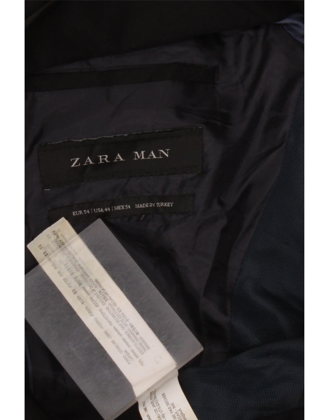 Jaqueta blazer masculina ZARA com 2 botões EU 54 XL preta viscose