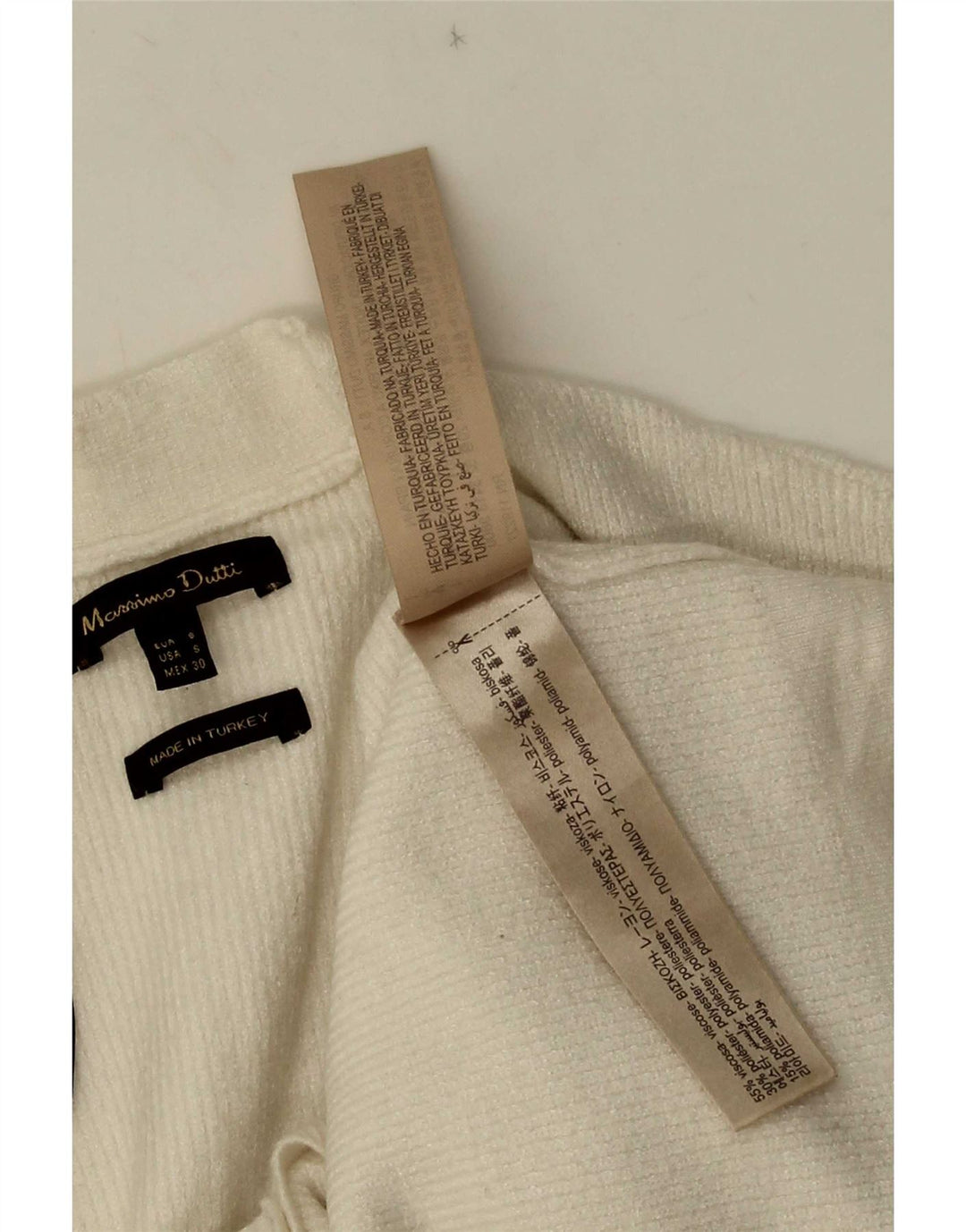 Suéter cardigan feminino Massimo Dutti UK 10 pequeno viscose branca