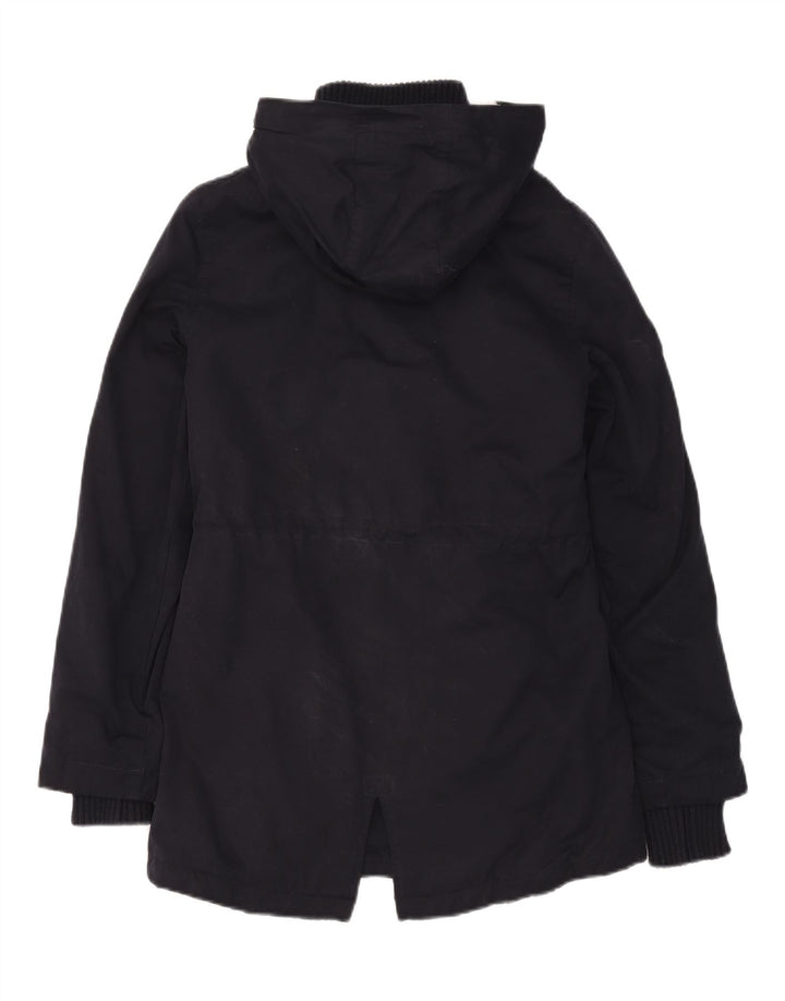 Jaqueta Parka com capuz feminina Superdry UK 10 poliéster azul marinho pequeno