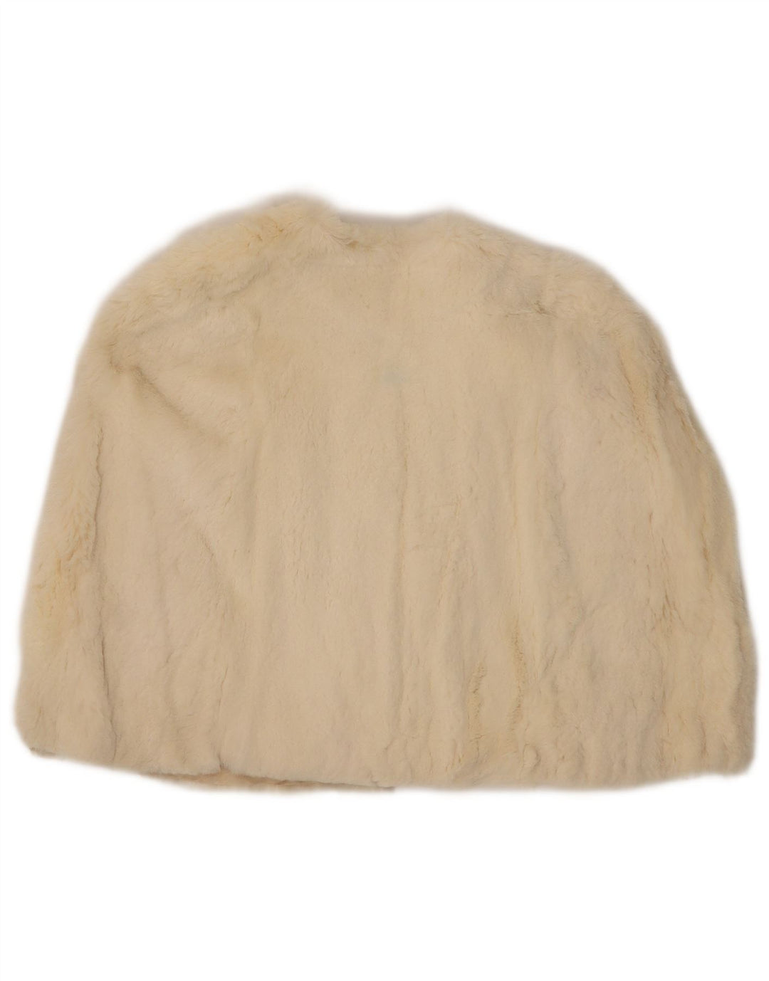 Casaco feminino vintage de pele sintética tamanho único branco