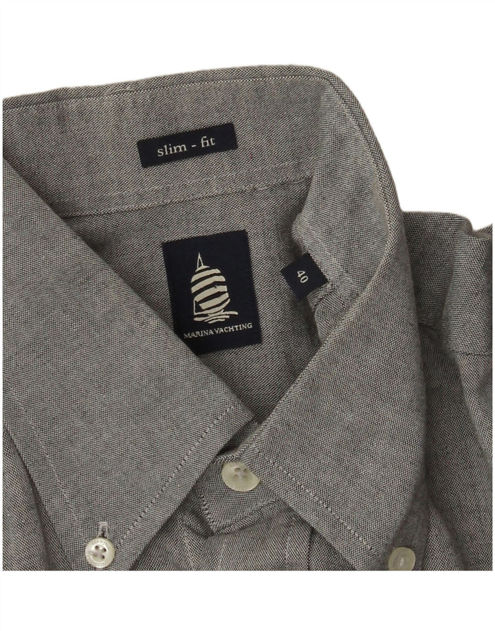 Camisa masculina Marina Yachting Slim Fit tamanho 40 cinza médio