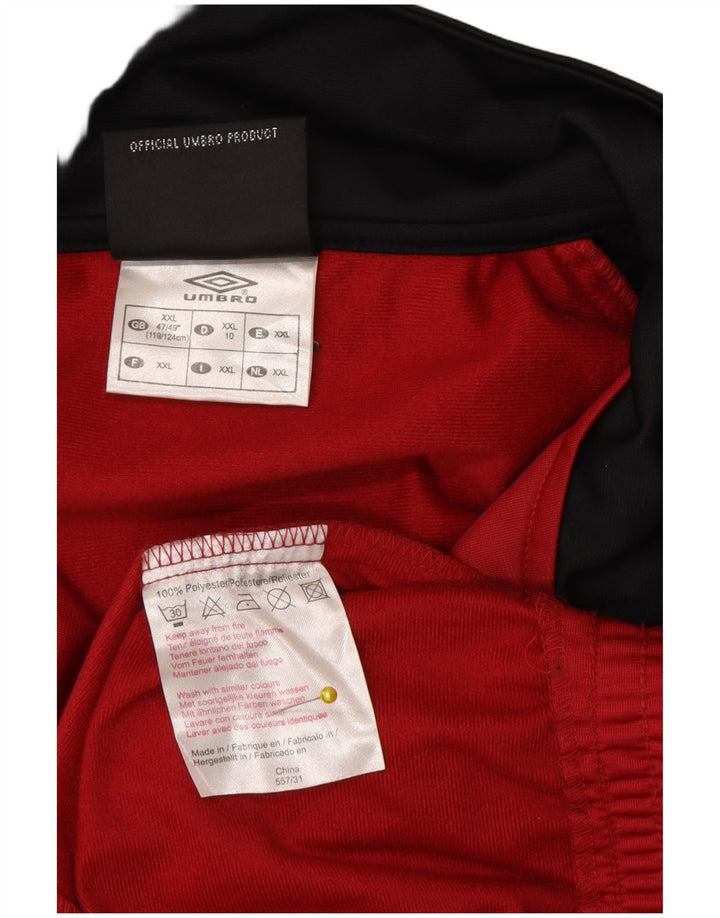 Jaqueta masculina de agasalho Umbro UK 47/49 2XL poliéster colorblock vermelho
