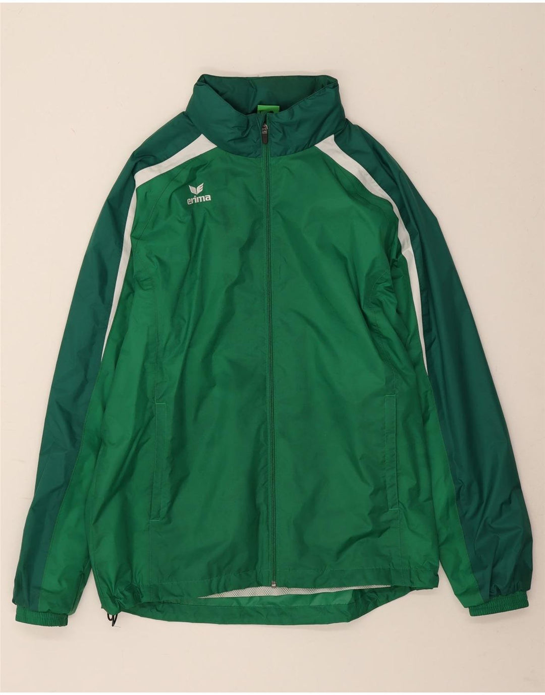 Jaqueta de chuva masculina Erima com capuz UK 38 poliamida colorblock verde médio