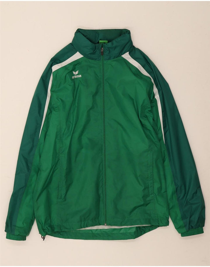 Jaqueta de chuva masculina Erima com capuz UK 38 poliamida colorblock verde médio