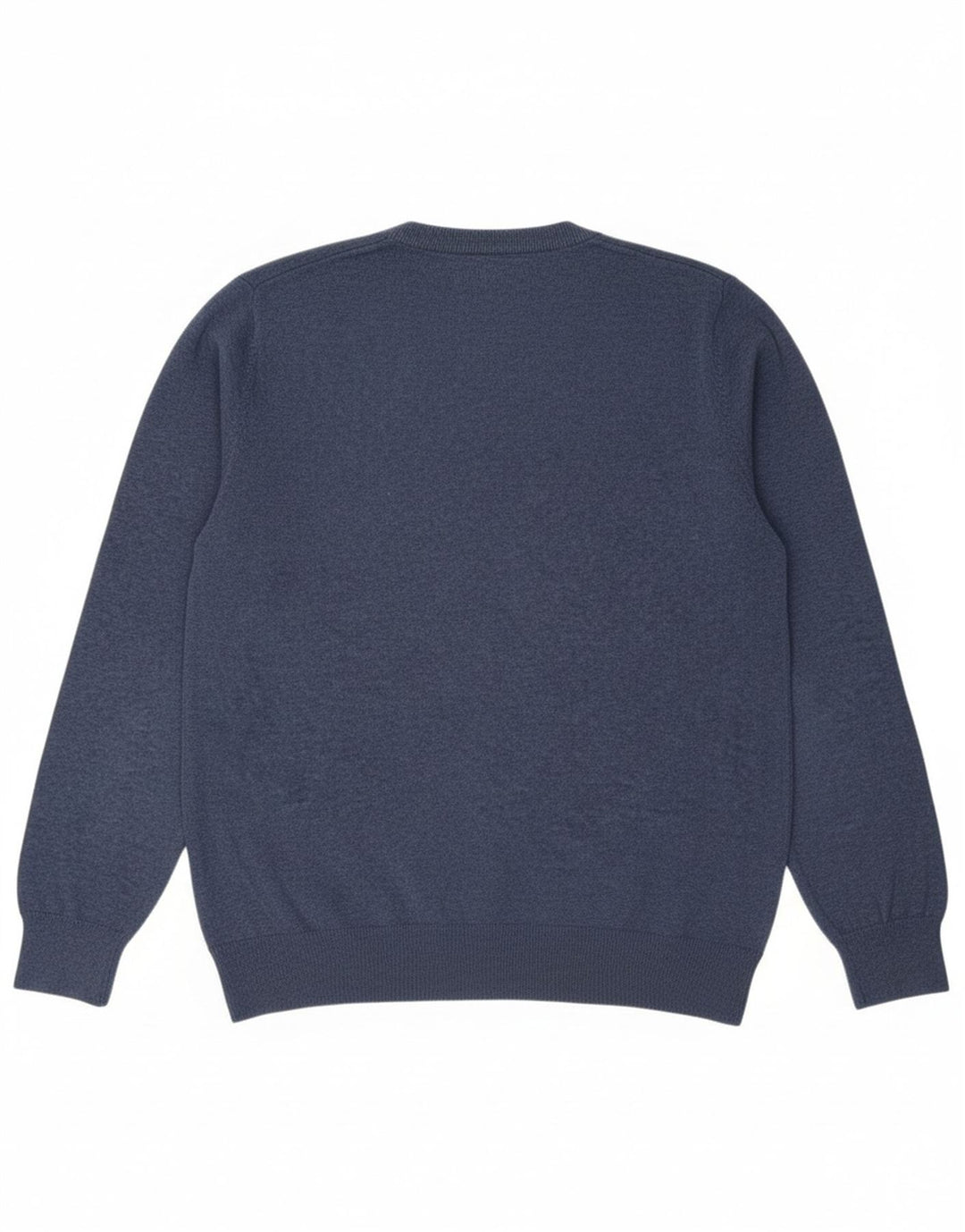 Suéter masculino MARKS & SPENCER com decote em V grande algodão azul marinho