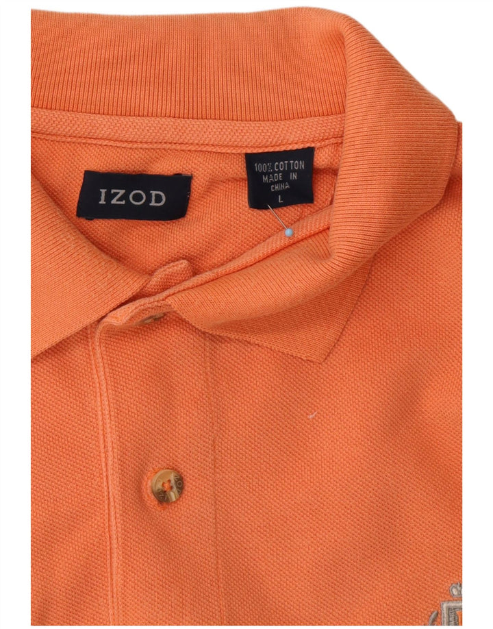 Camisa polo masculina IZOD grande algodão laranja