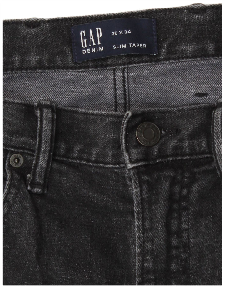 Gap Mens Slim Tapered Jeans W36 L34 Cinza Algodão