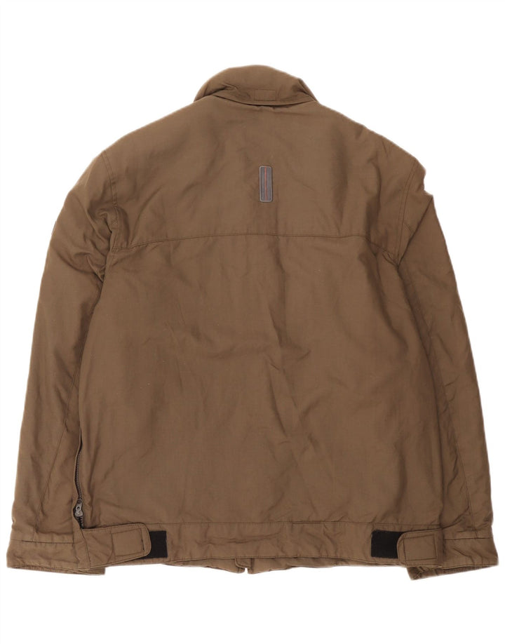 Jaqueta utilitária masculina com capuz Gas UK 40 grande marrom nylon