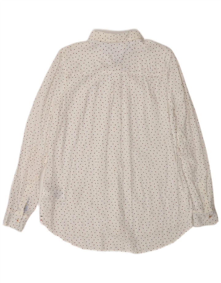 Camisa Tommy Hilfiger Feminina Reino Unido 16 Grande Lyocell Branco Manchado