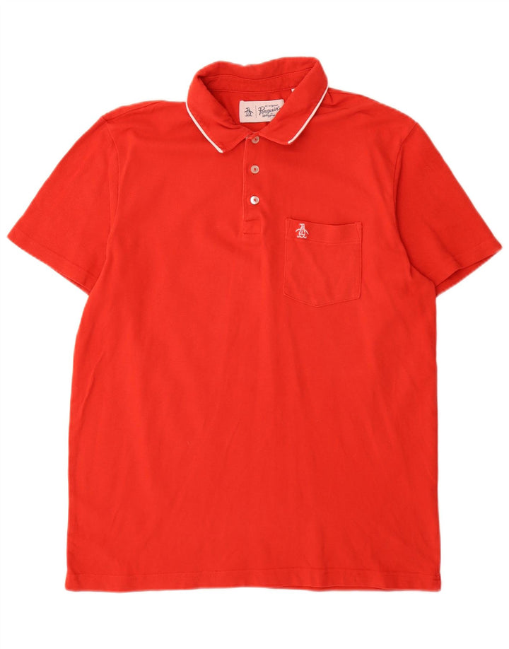 Camisa polo masculina Penguin grande algodão vermelho