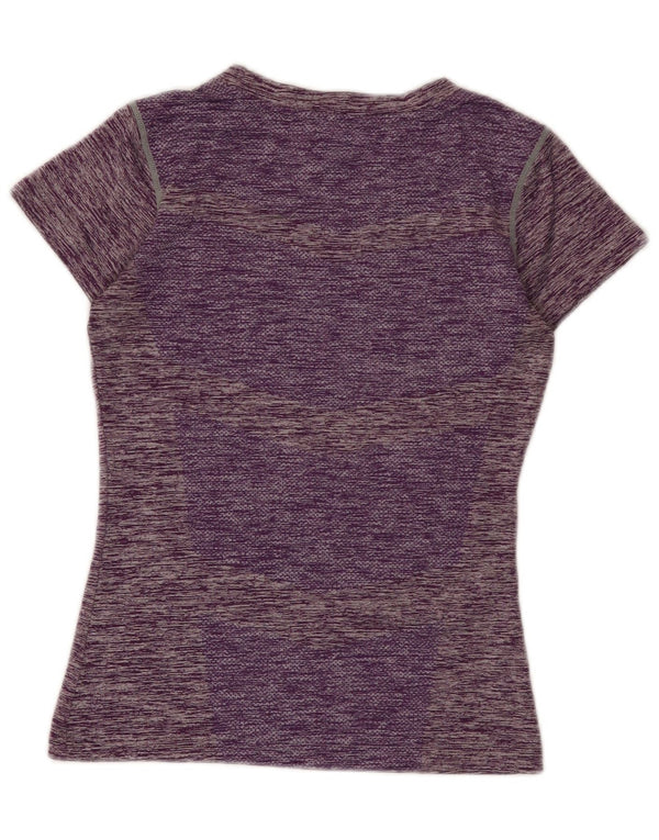 Camiseta feminina Nike Dri Fit Top UK 12 poliéster manchado roxo médio
