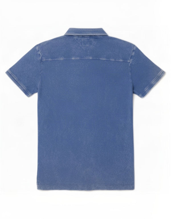 Camisa polo masculina Tommy Hilfiger algodão azul médio