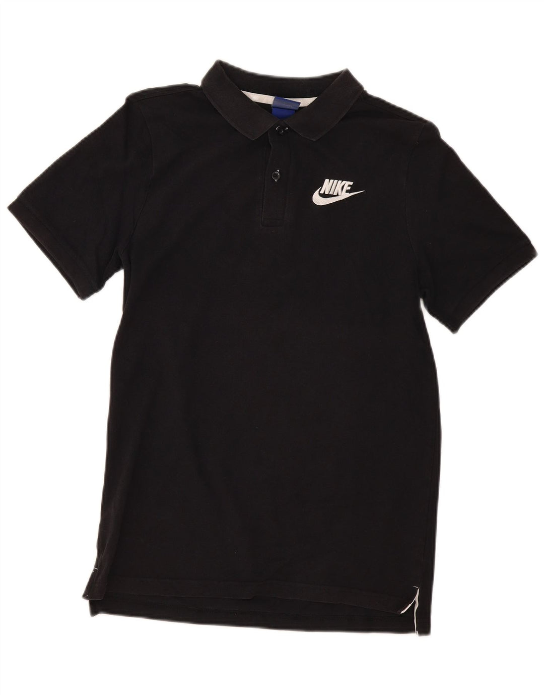 Camisa polo masculina Nike pequena de algodão preto