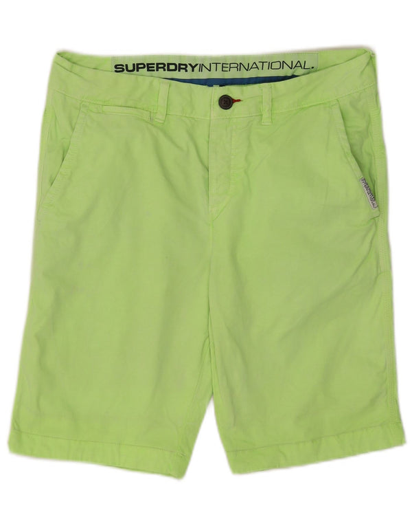 Superdry Mens Chino Shorts Pequeno W29 Algodão Verde