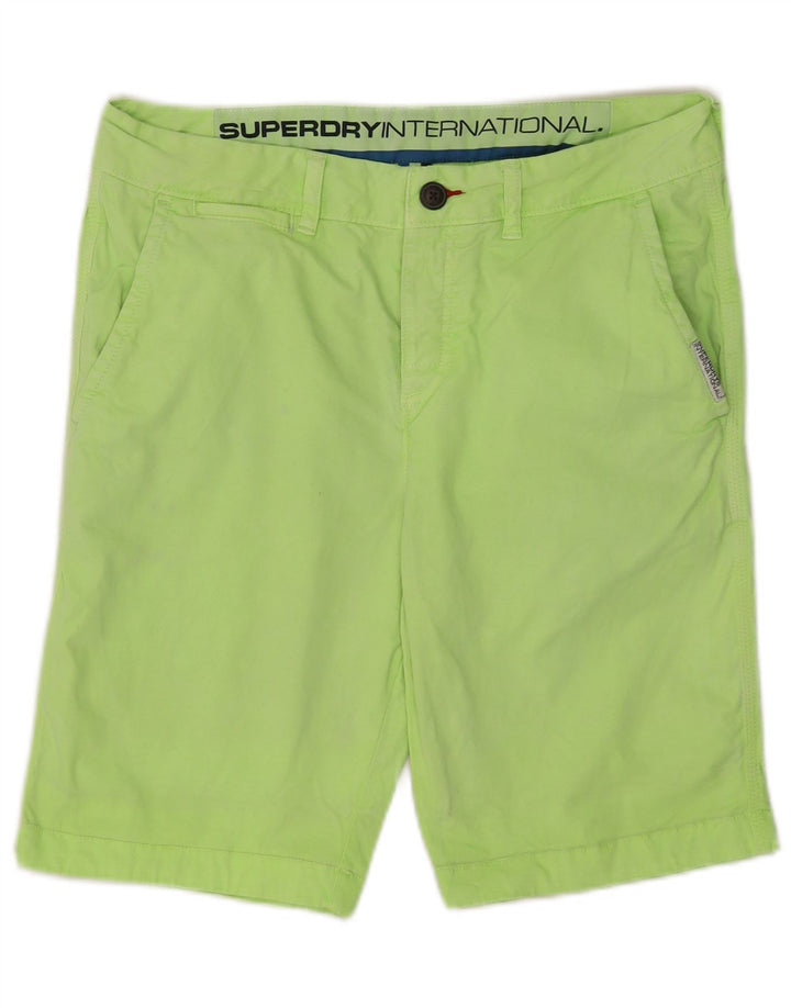 Superdry Mens Chino Shorts Pequeno W29 Algodão Verde