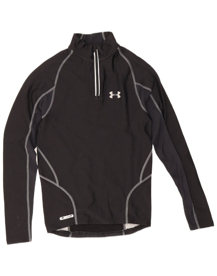 Under Armour Mens Cold Gear Graphic Pullover Treino Top Médio Preto