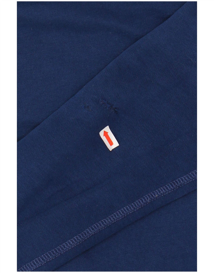 Suéter feminino com capuz gráfico ABERCROMBIE & FITCH Reino Unido 14 médio azul marinho