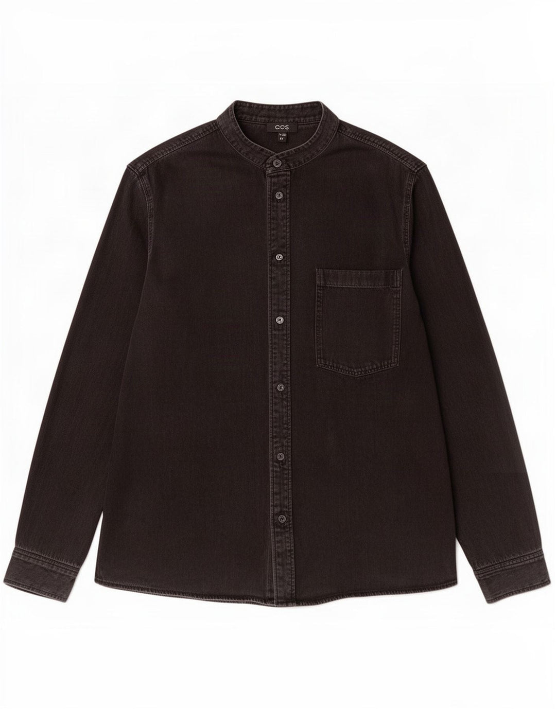 Camisa jeans masculina Cos grande algodão preto