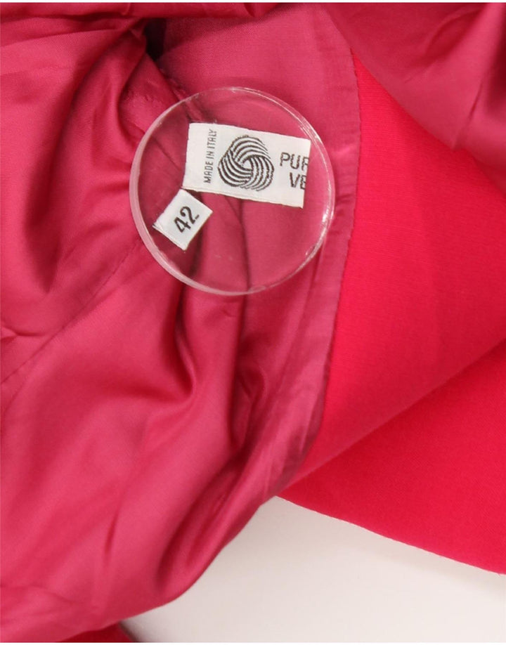 Jaqueta blazer feminina vintage com 2 botões UE 42 lã virgem rosa média