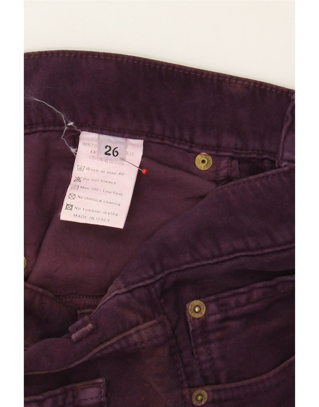 BALLANTYNE Womens Straight Jeans W26 L30 Purple Cotton Vintage Ballantyne and Second-Hand Ballantyne from Messina Hembry 