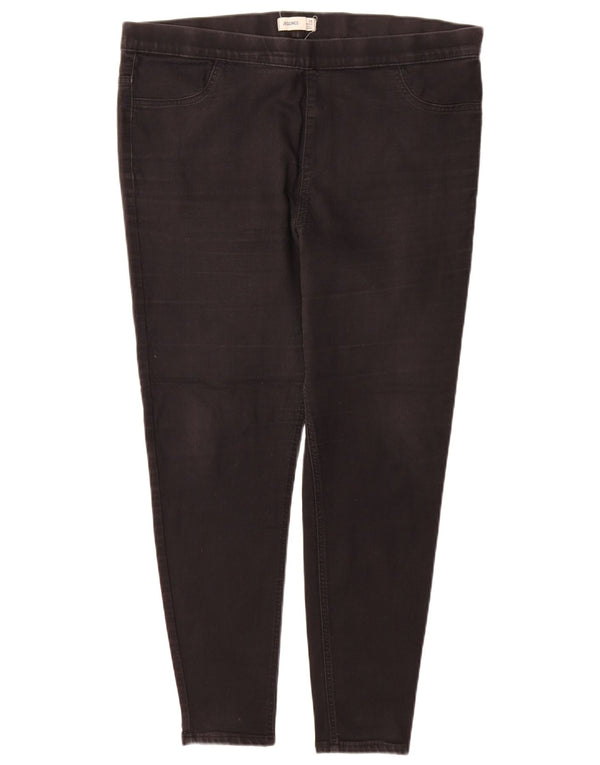 Calça jeans feminina Marks & Spencer UK 20 2XL W40 L28 algodão preto