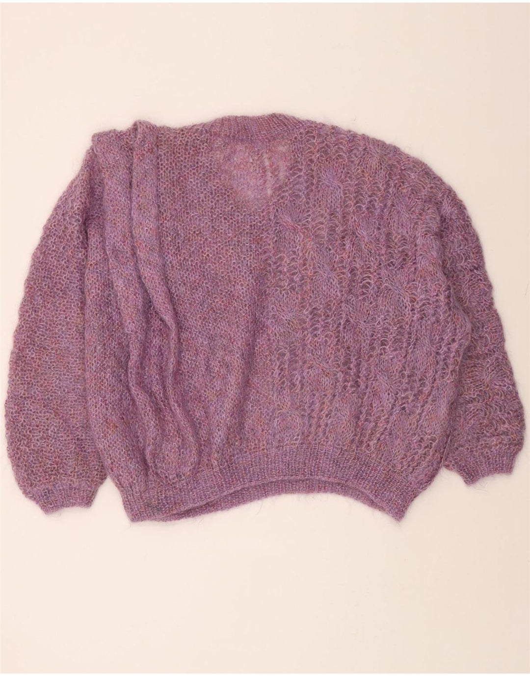 VINTAGE Womens Oversized V-Neck Jumper Sweater UK 20 2XL Purple Vintage Vintage and Second-Hand Vintage from Messina Hembry 