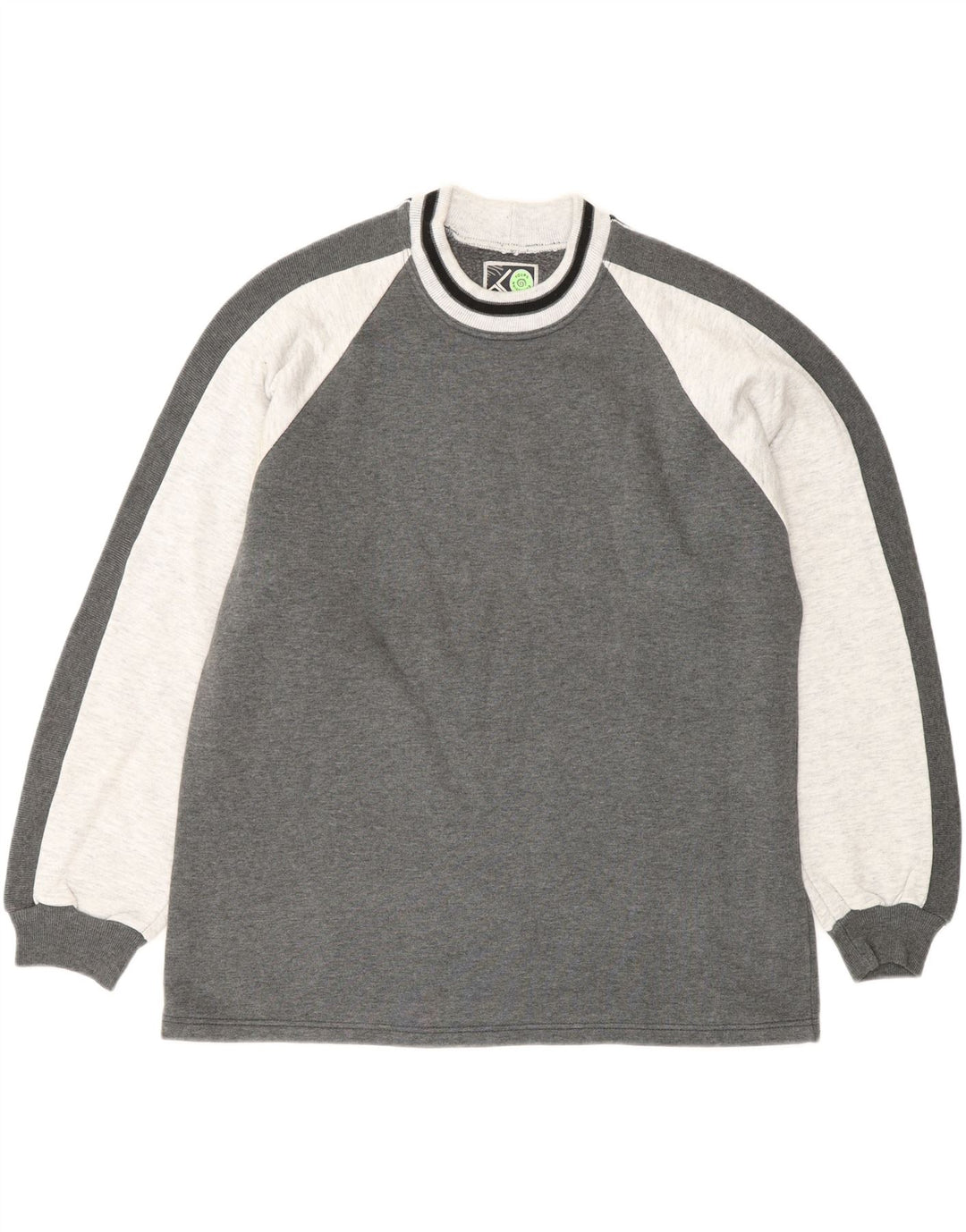 Moletom masculino vintage jumper grande cinza colorblock acrílico