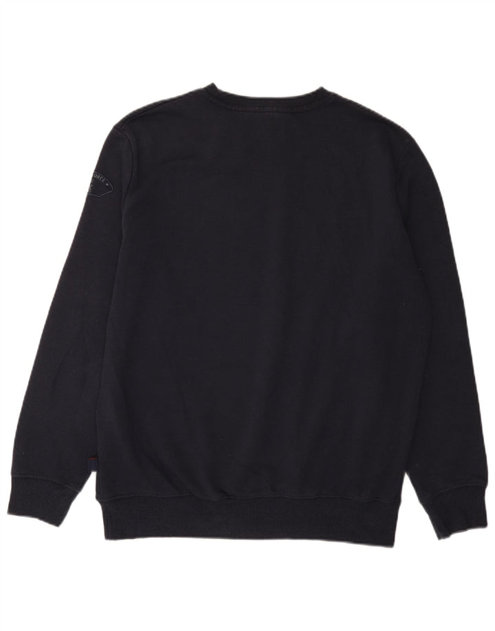 Avirex moletom gráfico masculino jumper médio algodão azul marinho