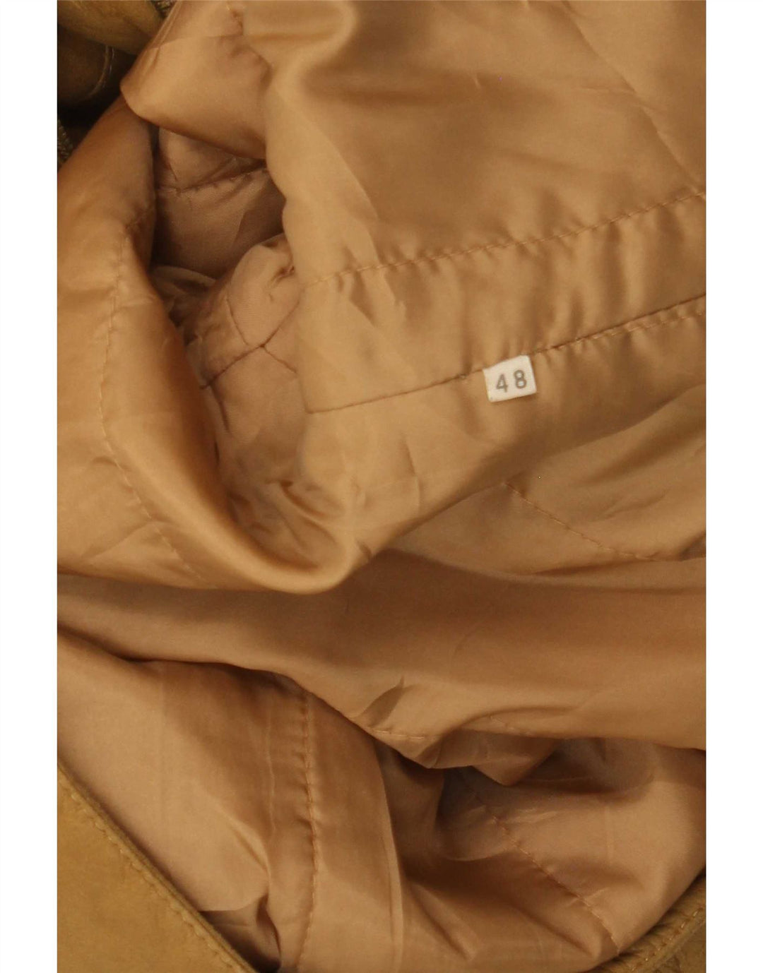 Jaqueta de couro masculina vintage IT 48 médio bege
