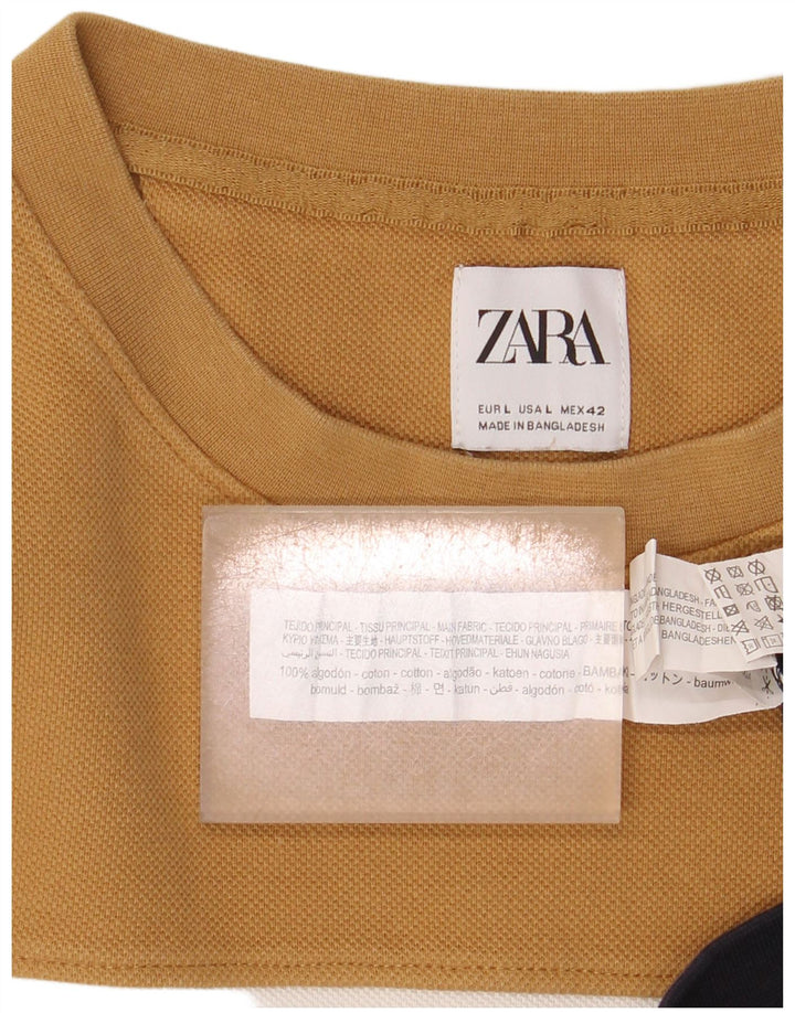 Zara Moletom Masculino Jumper Grande Multicolorido Colorblock Algodão