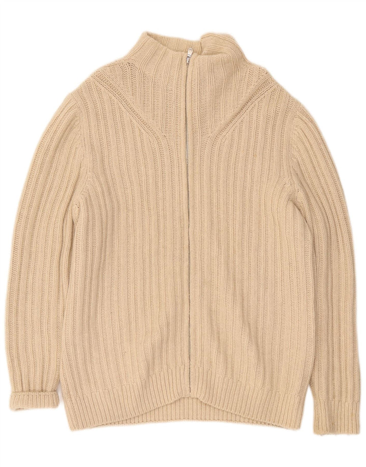 Fred Perry Suéter masculino com zíper completo XL lã bege