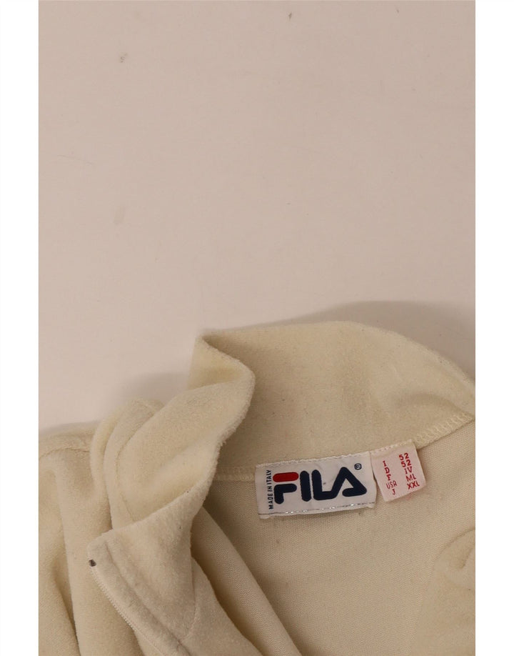 Fila Mens Zip Neck Fleece Jumper IT 52 Grande Bege
